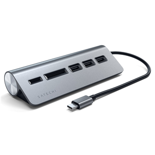 Satechi hub, USB C, считыватель карт памяти, серый - Хаб USB-C ST-TCHCRM