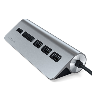 Satechi hub, USB C, pelēka - Adapteris