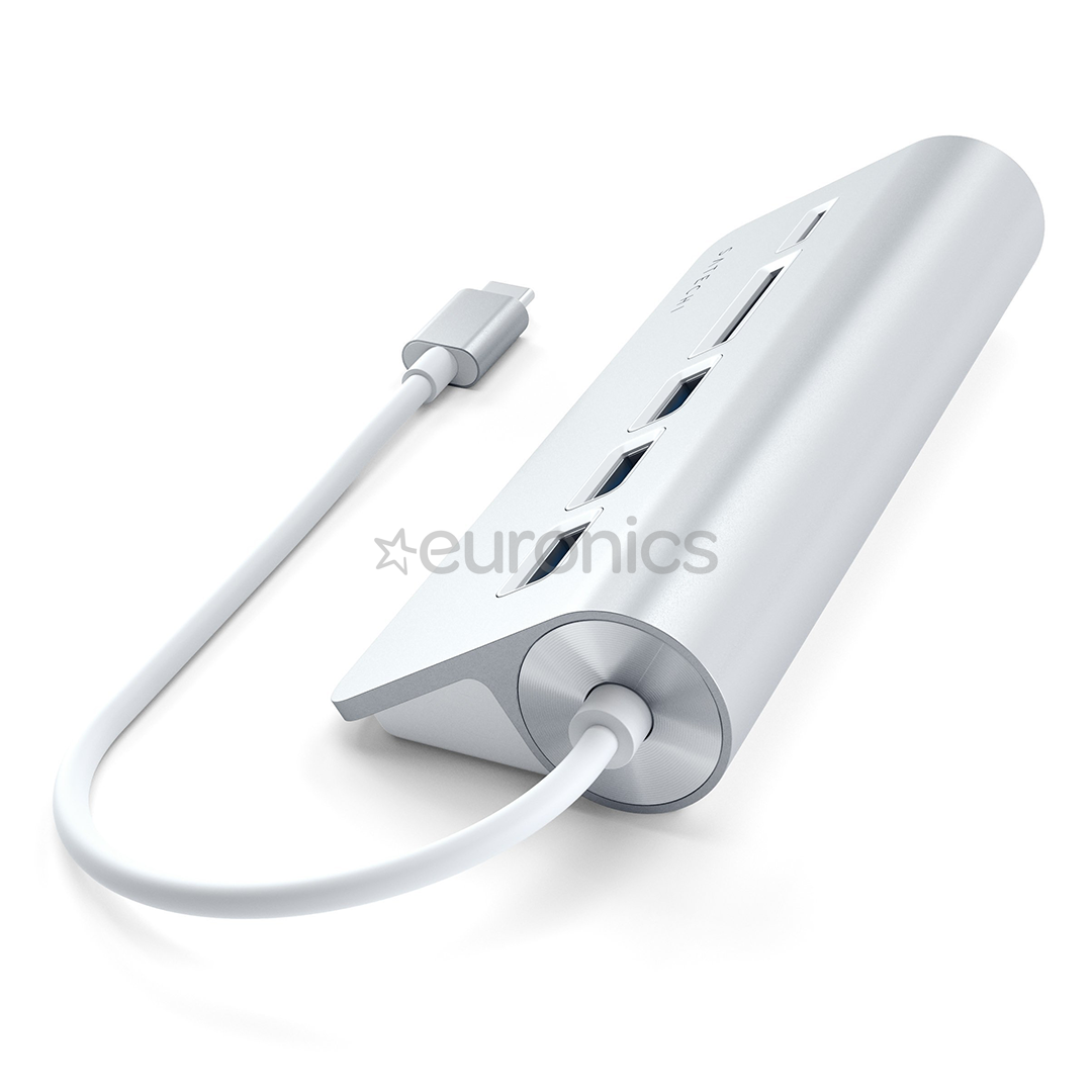 Satechi, USB C + karšu lasītājs, pelēka/balta - Adapteris