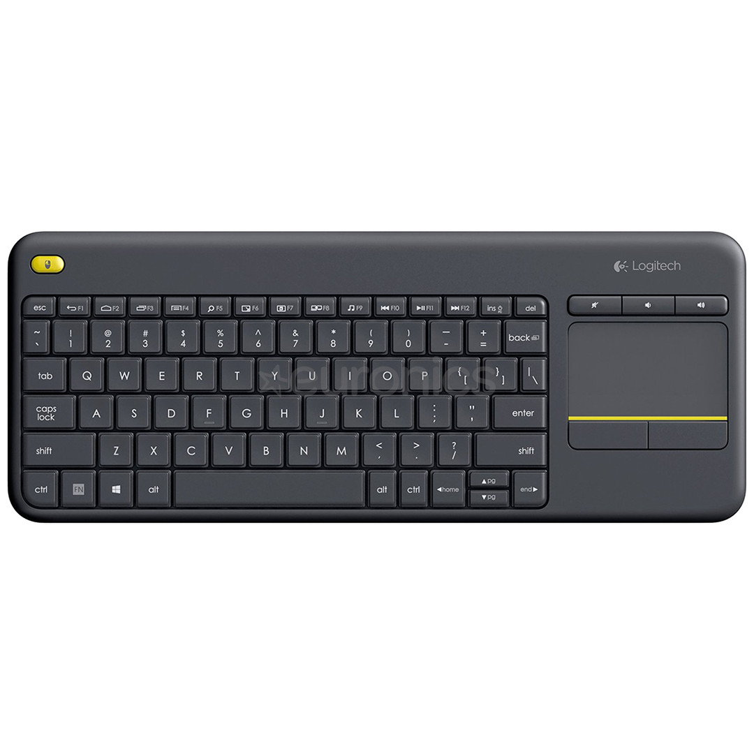 Logitech K400 Plus, RUS, pelēka - Bezvadu Klaviatūra ar skārienpaliktni