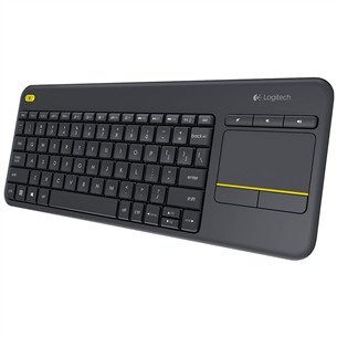 Logitech K400 Plus, RUS, pelēka - Bezvadu Klaviatūra ar skārienpaliktni