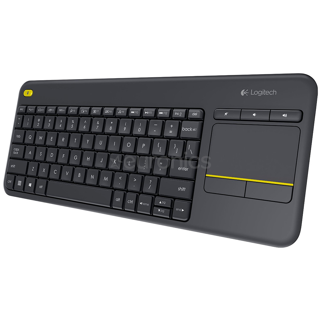 Logitech K400 Plus, RUS, pelēka - Bezvadu Klaviatūra ar skārienpaliktni