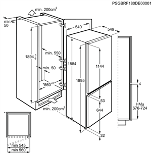 Built-in refrigerator Electrolux (189 cm)