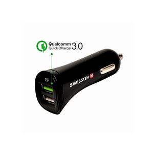 Автомобильное зарядное устройство Quick Charge 3.0, Swissten