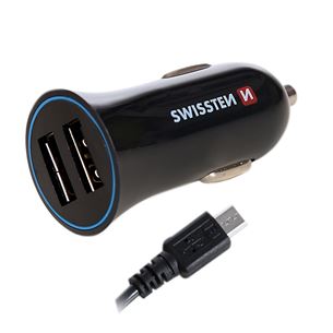 Auto lādētājs microUSB, Swissten