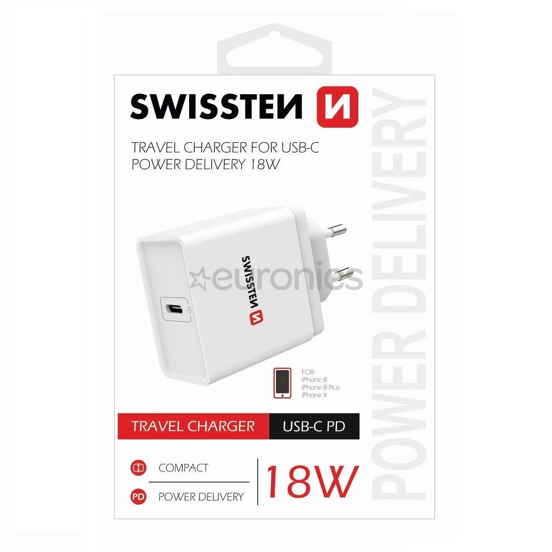 Зарядное устройство USB Type-C, Swissten / 3A