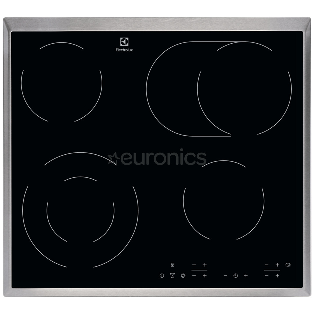 Electrolux, FishZone, width 57.6 cm, steel frame, black - Built-in Ceramic Hob