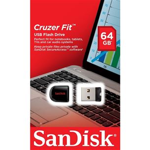 USB zibatmiņa Cruzer Fit, Sandisk / 64GB