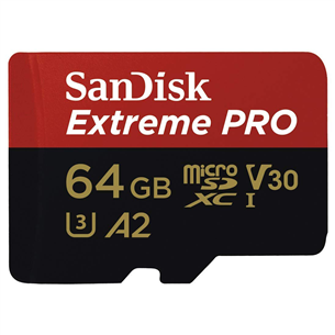 Atmiņas karte Extreme PRO MicroSDXC, SanDisk / 64GB