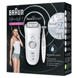 Epilators Silk-épil 7 SensoSmart + bikini trimmeris, Braun