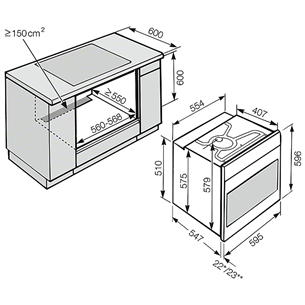 Built-in oven with pyrolytic cleaning Miele (76 L)