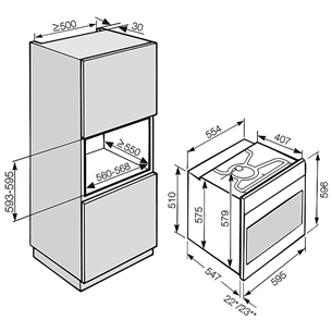 Built-in oven Miele / capacity: 76 L