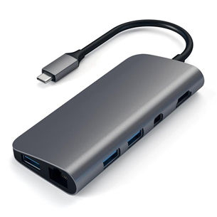 Satechi, 4K HDMI/Mini DP Gigabit Ethernet, USB-C hub, silver - Adapter