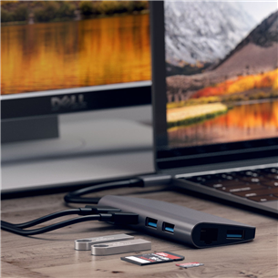 Satechi, 4K HDMI/Mini DP Gigabit Ethernet, USB-C, sudraba - Adapteris