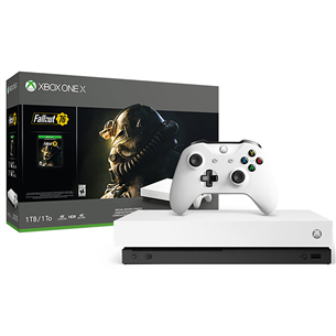Gaming console Microsoft Xbox One X (1 TB) Robot White Special Edition + Fallout 76