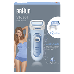 Braun Silk-épil Wet & Dry, zila - Skuveklis sievietēm