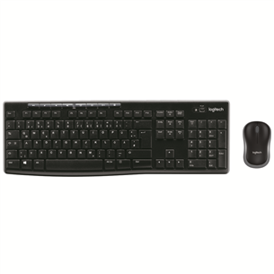 Logitech MK270, US, melna - Bezvadu klaviatūra ar peli