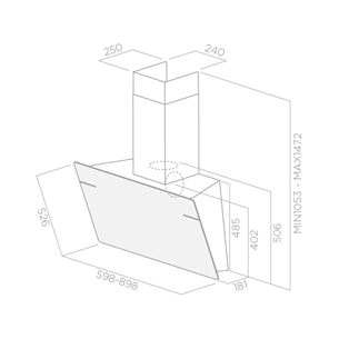 Elica L'Essenza, 690 m³/h, white/inox - Cooker hood