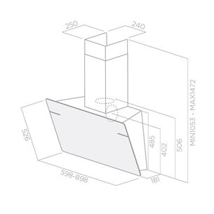 Elica L'Essenza, 690 m³/h, black - Cooker hood