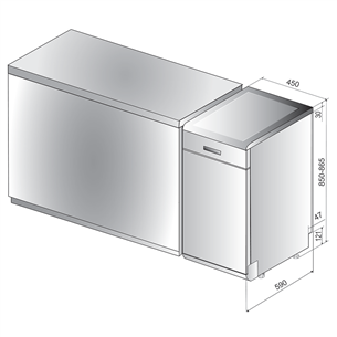 Whirlpool, 10 komplekti, platums 45 cm, sudraba - Trauku mazgājamā mašīna