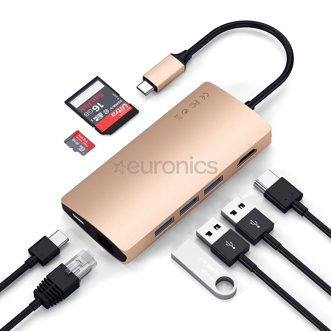 Adapteris USB-C Multi-Port 4K Gigabit Ethernet, Satechi
