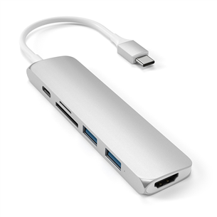 Satechi, USB-C Multi-Port 4K + SD lasītājs, sudraba - Adapteris