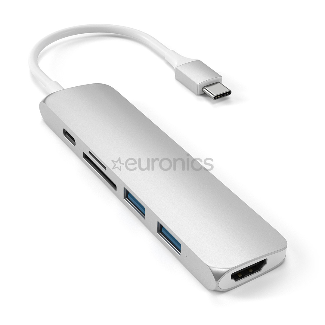 Satechi, USB-C Multi-Port 4K + SD lasītājs, sudraba - Adapteris
