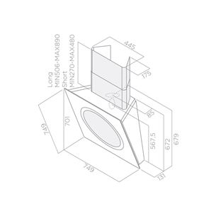 Elica Om Air Sense, 625 m³/h, white - Cooker hood