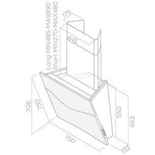 Cooker hood Concetto Spaziale, Elica / 780 m³/h