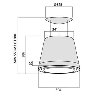 Elica Summilux, 384 m³/h, white/copper - Cooker hood