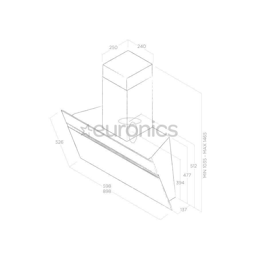 Elica Stripe, 757 m³/h, black - Cooker hood