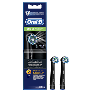 Braun Oral-B Cross Action, 2 gab., melna - Uzgaļi elektriskajai zobu birstei EB50-2B