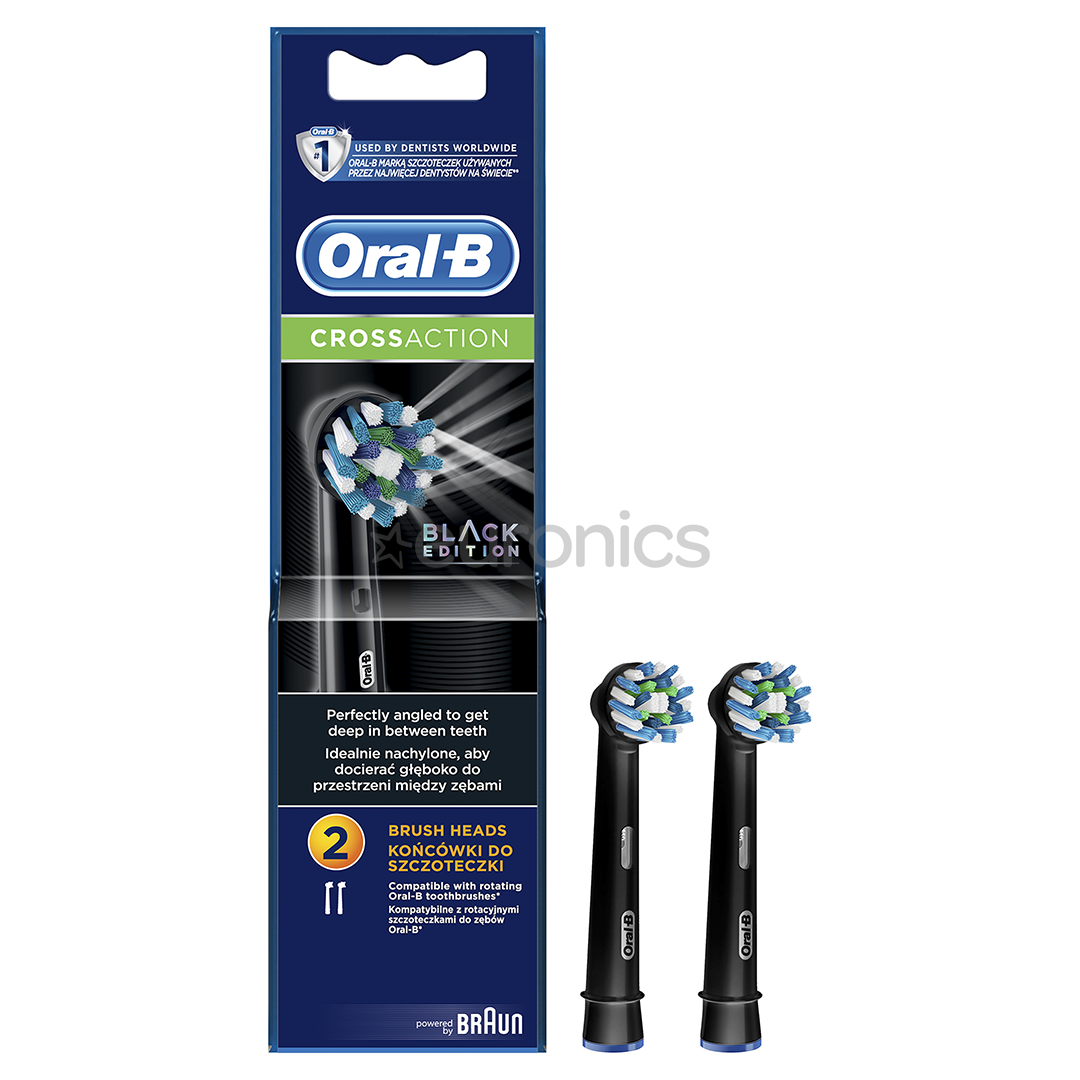 Braun Oral-B Cross Action, 2 gab., melna - Uzgaļi elektriskajai zobu birstei