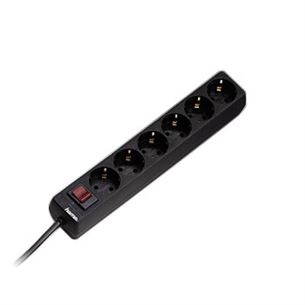 Hama, 1.4 m, 6 sockets, black - Power strip 00030394