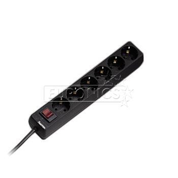 Hama, 1,4 м, 6 розеток, черный - Удлинитель