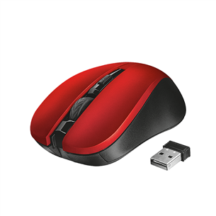 Trust Mydo Silent Click, black/red - Wireless Optical Mouse
