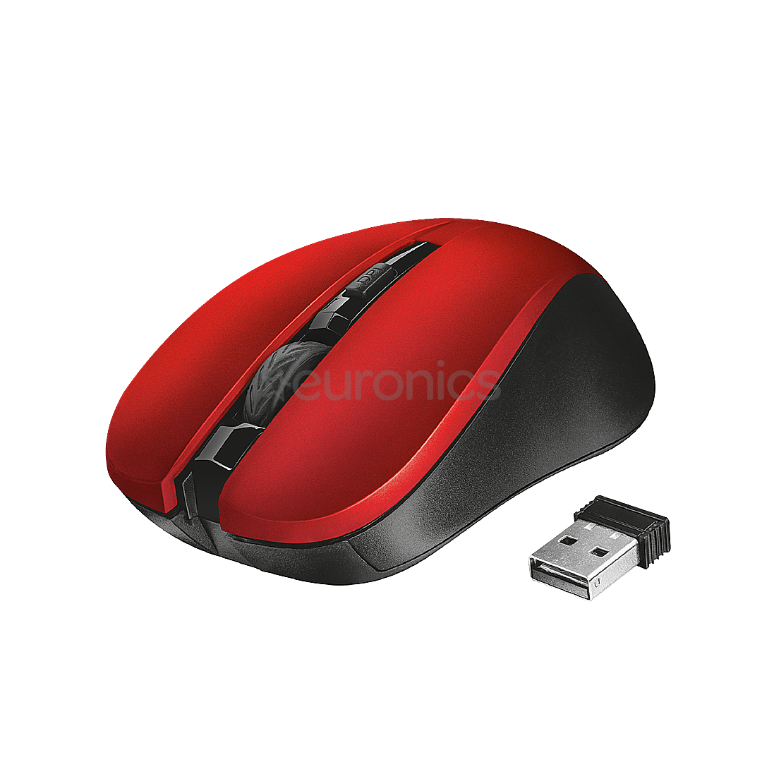 Trust Mydo Silent Click, black/red - Wireless Optical Mouse