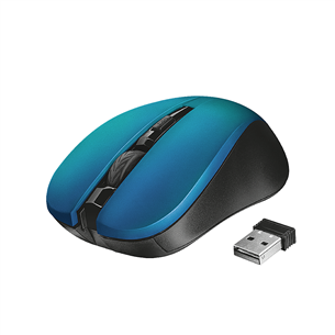 Trust Mydo Silent Click, black/blue - Wireless Optical Mouse