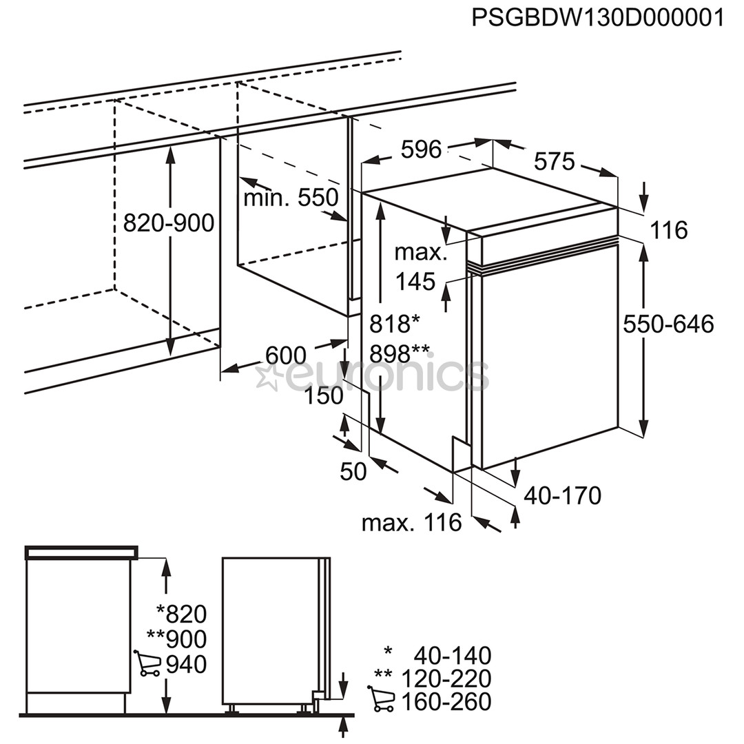 Built-in dishwasher Electrolux (15 place settings)