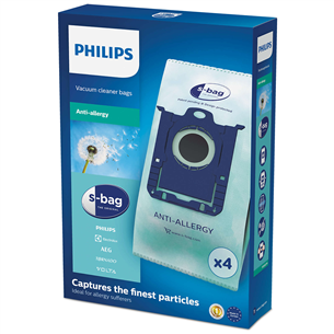 Philips s-bag anti-allergy, 4 gab. - Putekļu sūcēja maisiņi FC8022/04
