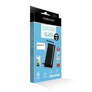 Aizsargstikls Diamond glass Edge Full Glue priekš iPhone X, MSC