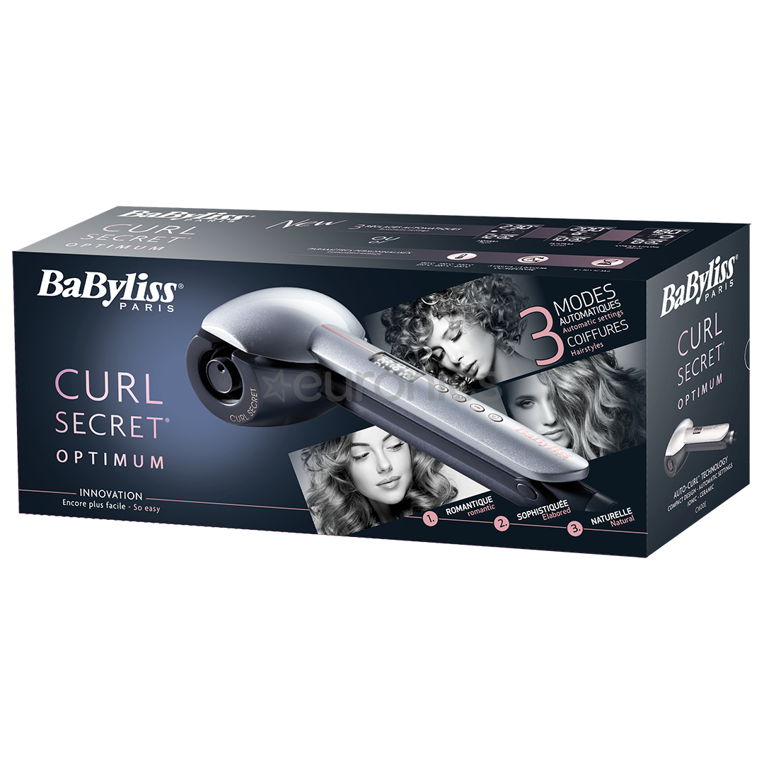 BaByliss Curl Secret Optimum, 180-230 °C, sudraba - Automātiskās lokšķēres