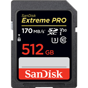 Atmiņas karte Extreme PRO SDXC, SanDisk / 512 GB SDSDXXY-512G-GN4IN