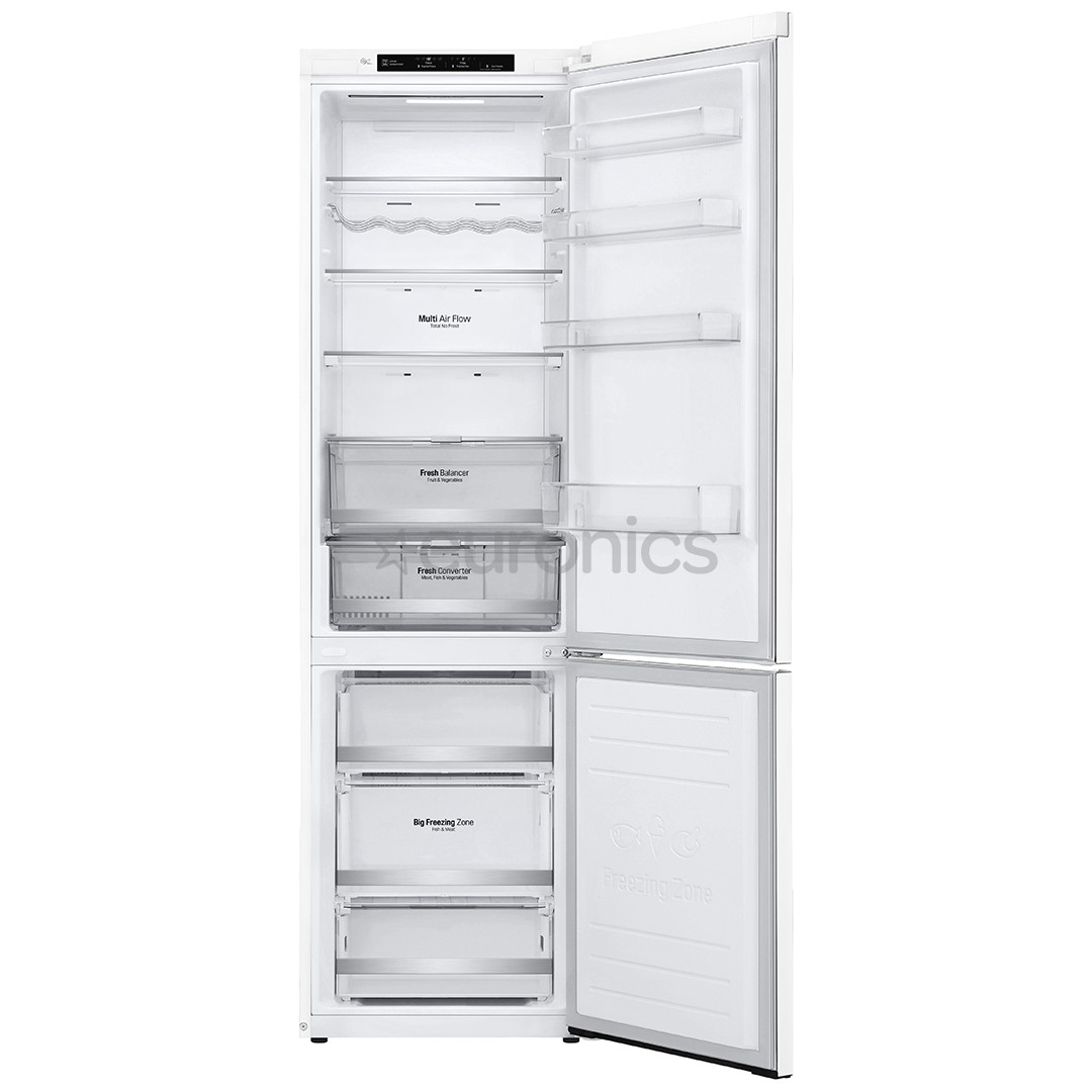 LG, augstums 203 cm, 384 L, balta - Ledusskapis