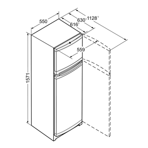 Ledusskapis, Liebherr / augstums: 157 cm