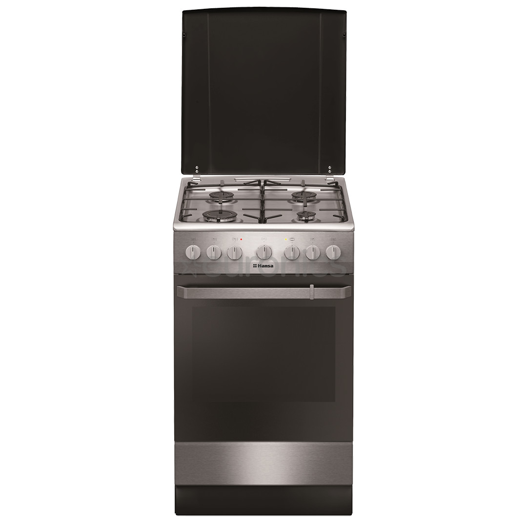Hansa, 8 programs, 62 L, inox - Freestanding Gas Cooker with Electric Oven