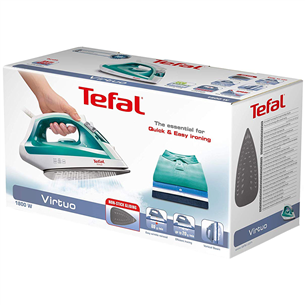 Tefal Virtuo, 1800 W, balta/zaļa - Tvaika gludeklis