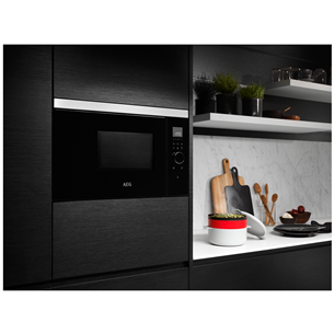 AEG, 17 L, 800 W, black/inox - Built-in Microwave Oven