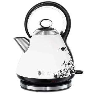 Russell Hobbs Legacy Floral, 1.7 L, melna/balta - Tējkanna