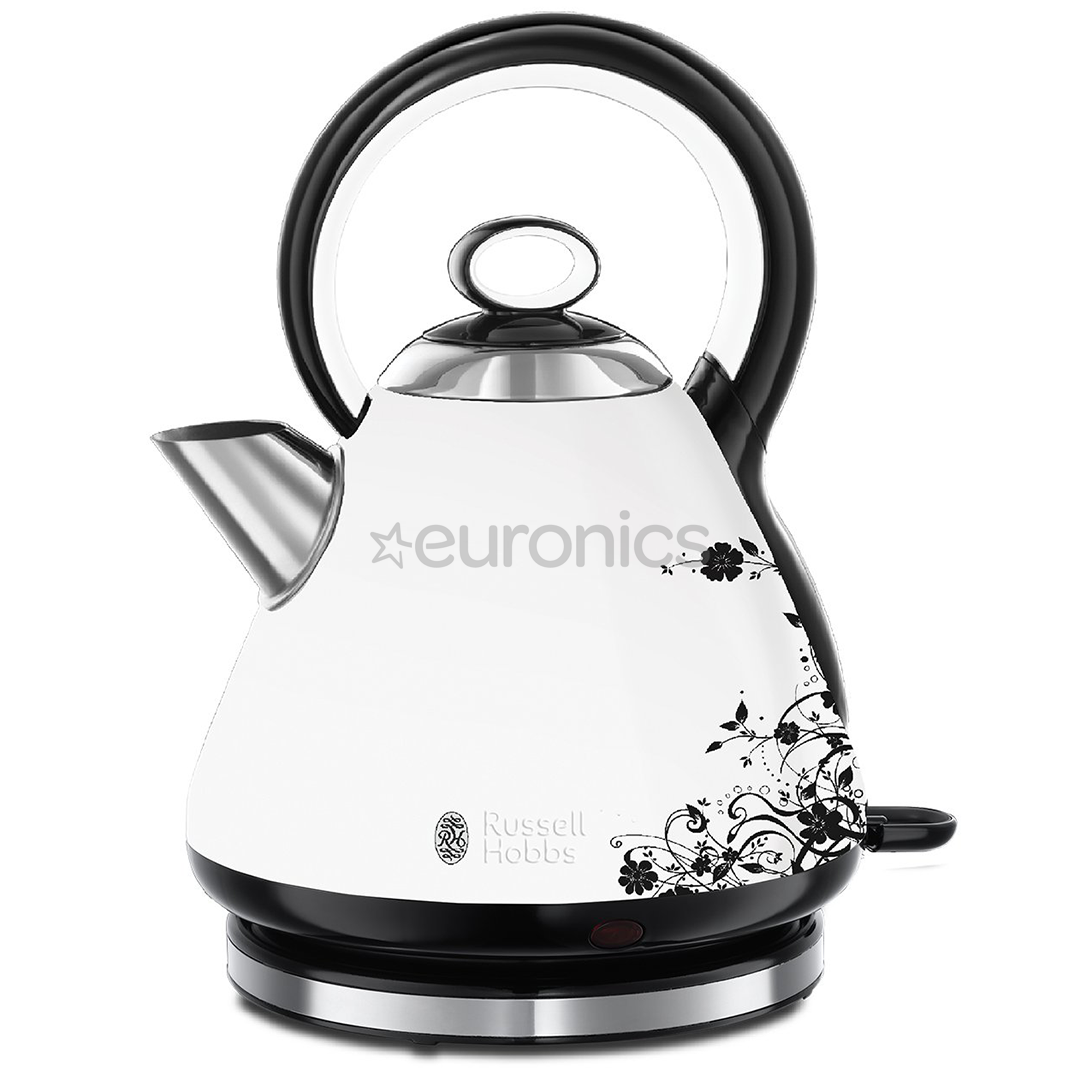 Russell Hobbs Legacy Floral, 1.7 L, melna/balta - Tējkanna